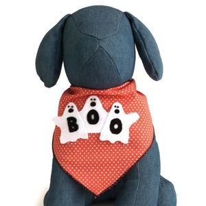 🟡 Add 2 Dog Items to your bundle for $15 | Large Dog Bandana Ghost Design